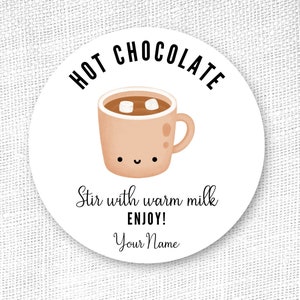 Hot Chocolate Sticker, Hot Cocoa sticker, Hot chocolate label, Hot Cocoa label, Holiday Sticker