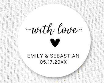 Wedding Sticker, With Love Sticker, Personalized wedding sticker, Minimalistic Wedding Sticker, Engagement Sticker, Celebration Sticker