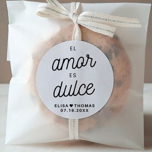 El Amor es Dulce, Wedding Sticker, El amor es dulce Sticker, Party Label, Party Favor Sticker, Party Sticker,