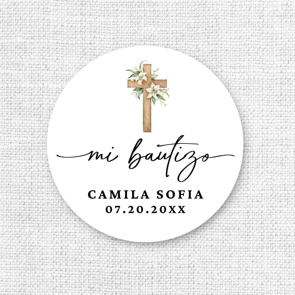 Baptism Stickers, Bautizo, Spanish Baptism Sticker, Bautizo Sticker,  Christening Sticker, Baptism favor, Christening favor, Mi Bautizo