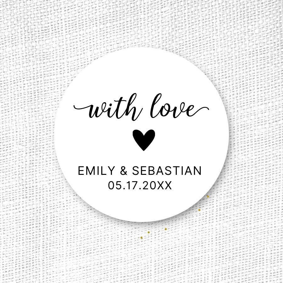 Wedding Sticker With Love Sticker Personalized Wedding - Etsy