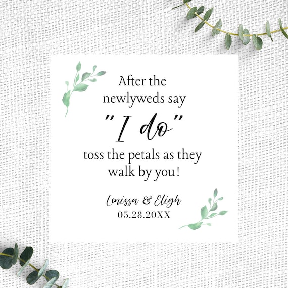 Wedding Toss Stickers, Petal Confetti, Personalized Labels