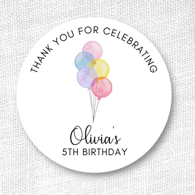 Birthday Sticker Happy Birthday Sticker Birthday Favor Etsy