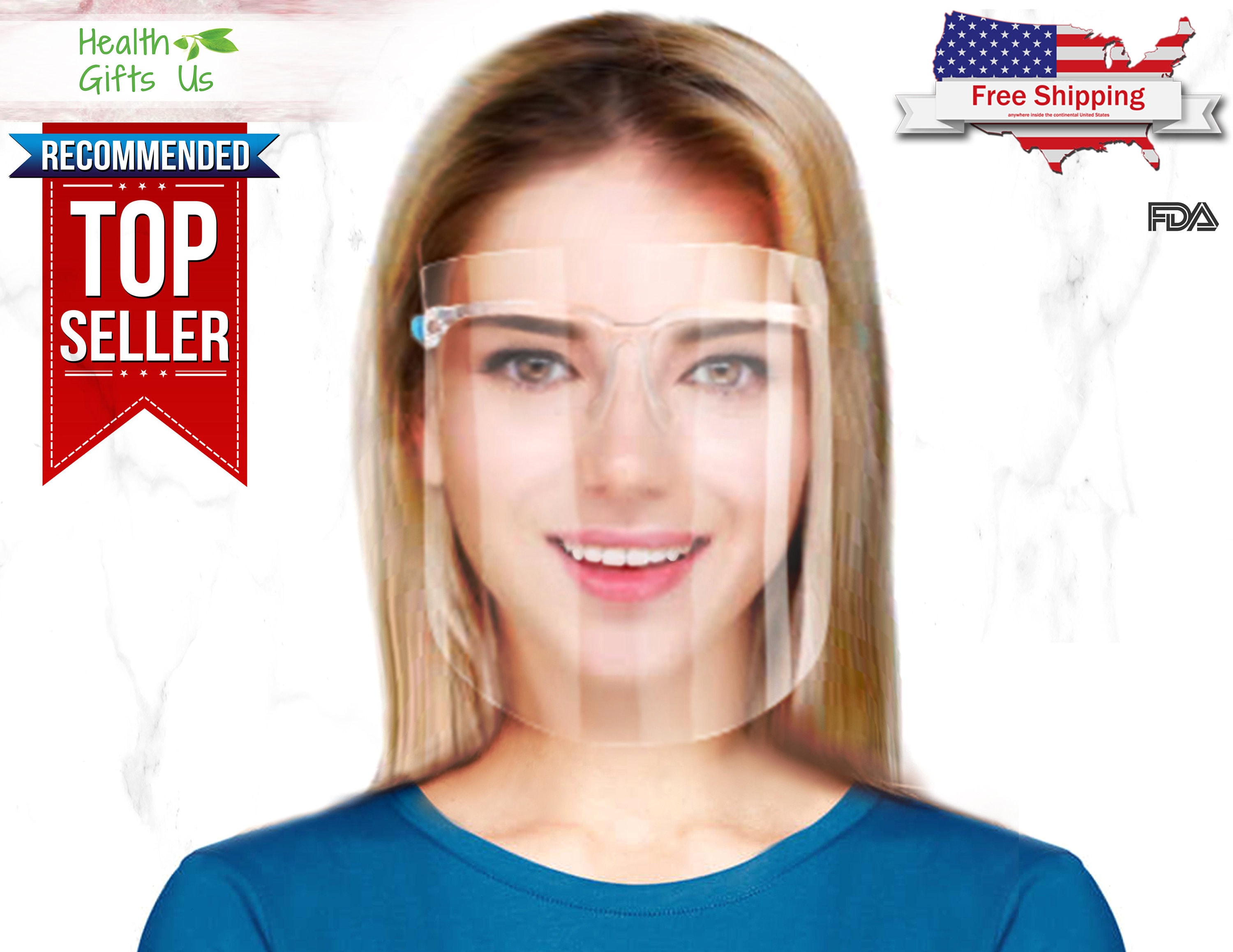 2, 5, 10, 50, 100 Pack of Full Face Shield Glasses Protection Mask