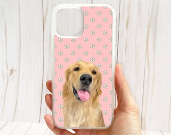 Custom Pet Phone Case,Dog Mom Gift,Dog Lover Gift,Pink Phone Case,Personalized Pet Phone Case,Pet Portrait Phone Case,Personalized Gift