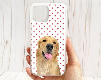 Custom Pet Phone Case,Dog Mom Gift,Dog Lover Gift,Heart Phone Case,Personalized Pet Phone Case,Pet Portrait Case,Personalized Gift, Pet Case