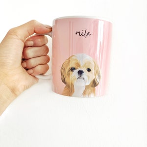 Custom Pet Mug,Personalized Pet Mug,Custom Dog Mug,Dog Mom Gift, Dog Dad Gift,Dog Mug,Cat Mug,Pet Owner Gift,Pet Portrait Mug,Dog Mom Mug image 2