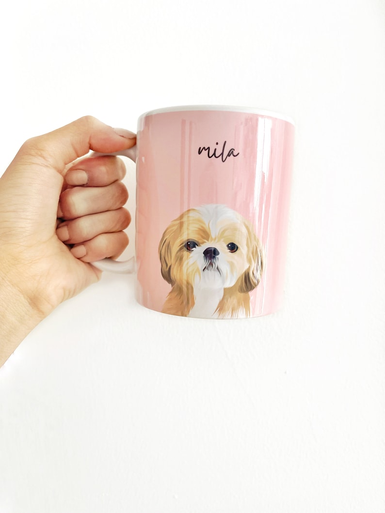 Custom Pet Mug,Personalized Pet Mug,Custom Dog Mug,Dog Mom Gift, Dog Dad Gift,Dog Mug,Cat Mug,Pet Owner Gift,Pet Portrait Mug,Dog Mom Mug image 2