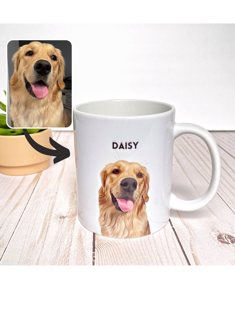 Custom Pet Mug,Personalized Pet Mug,Custom Dog Mug,Dog Mom Gift, Dog Dad Gift,Dog Mug,Cat Mug,Pet Owner Gift,Pet Portrait Mug,Dog Mom Mug image 1