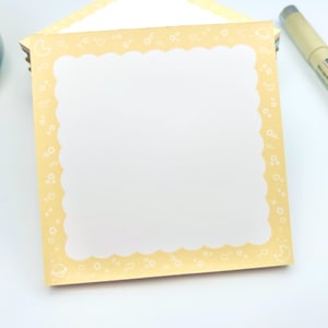 Yellow Starry Skies Clouds Stars Planets Memo Pad