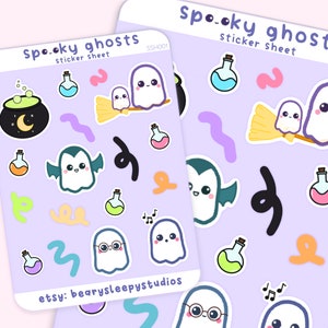 Spooky Ghosts Halloween Planner Journal Sticker Sheet