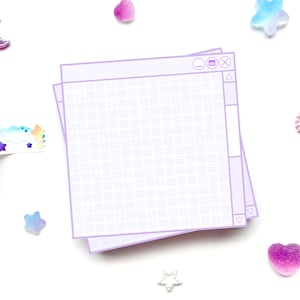 Aesthetic Purple Grid Windows Memo Pad