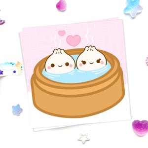 Soup Dumplings in Bamboo Basket Bath Memo Pad