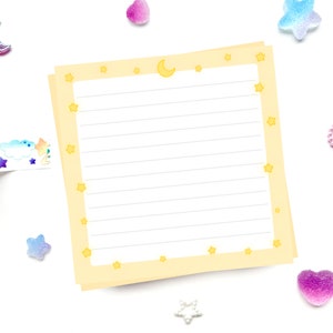 Yellow Stardust Moon Stars Memo Pad