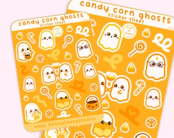 Candy Corn Ghosts Halloween Planner Journal Sticker Sheet