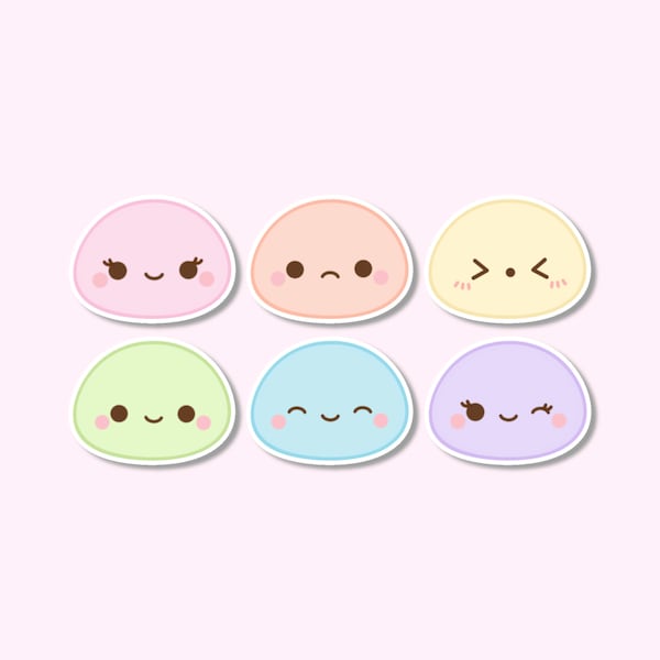 Mochi Dessert Sticker Set “Mochi Friends”