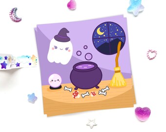 Ghostly Greetings Ghosts Cauldron Halloween Memo Pads