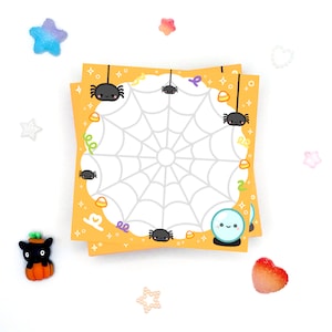 Happy Halloween Spiders Candy Corn Crystal Ball Memo Pads