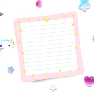 Pink Stardust Moon Stars Memo Pad