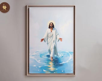 イエスが波を制圧する｜イエスが水の上を歩く｜キリスト教美術作品