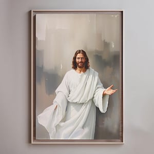 Come Follow Me Jesus Calling Jesus Portrait, Christian Artwork Catholic Christ Art Wall Decor LDS Bible Art Jesus Decor Printable Poster