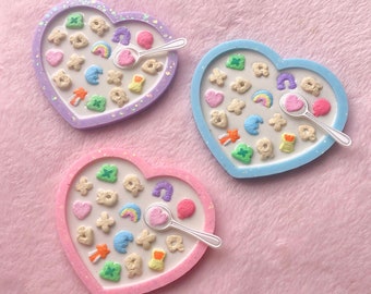 Handmade Lucky Charms resin trinket tray | Kawaii trinket dish | heart home decor