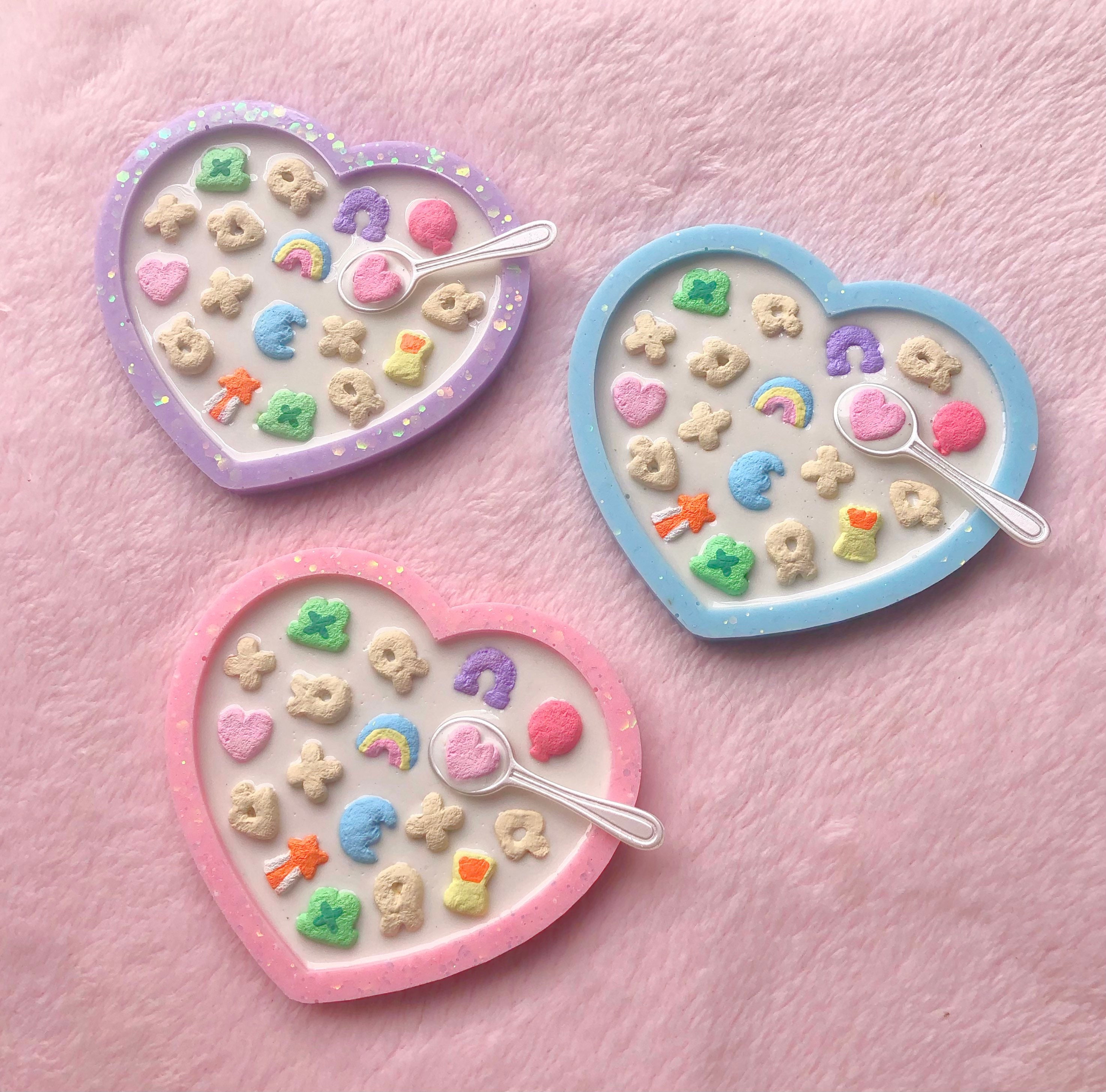 Handmade Lucky Charms resin trinket tray | Kawaii trinket dish | heart home decor