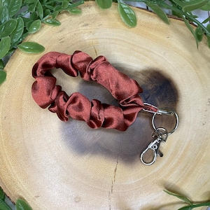 Satin Scrunchie  Keychain, Scrunchies Key Fob, Wristlet Keychain, Gift For Her