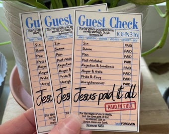 Pink Jesus Paid It All Bookmark, Christian Scripture Card, Jesus Bookmark