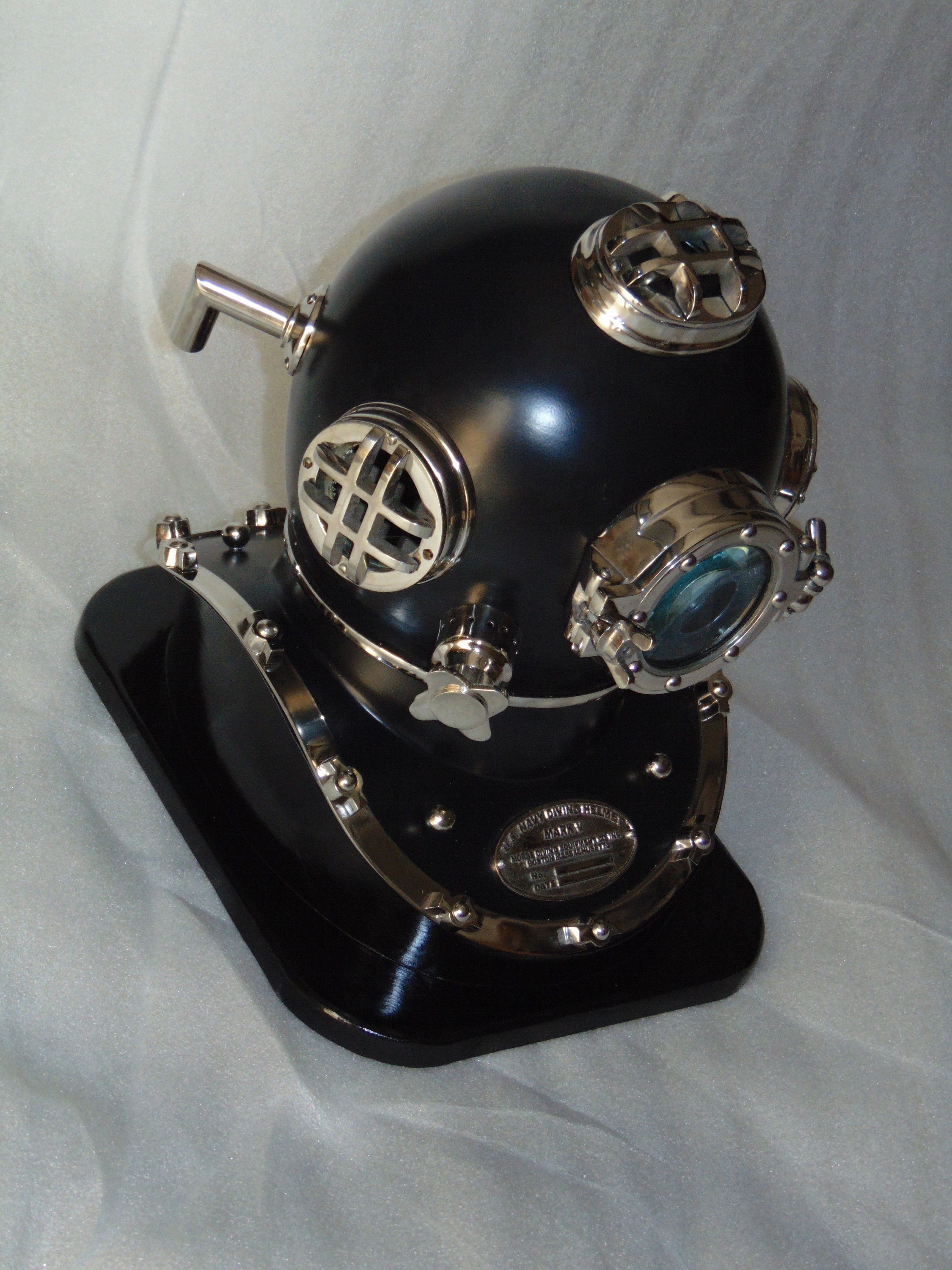 Nautical Diving Helmet Nautical Black and Silver Finish Home Etsy