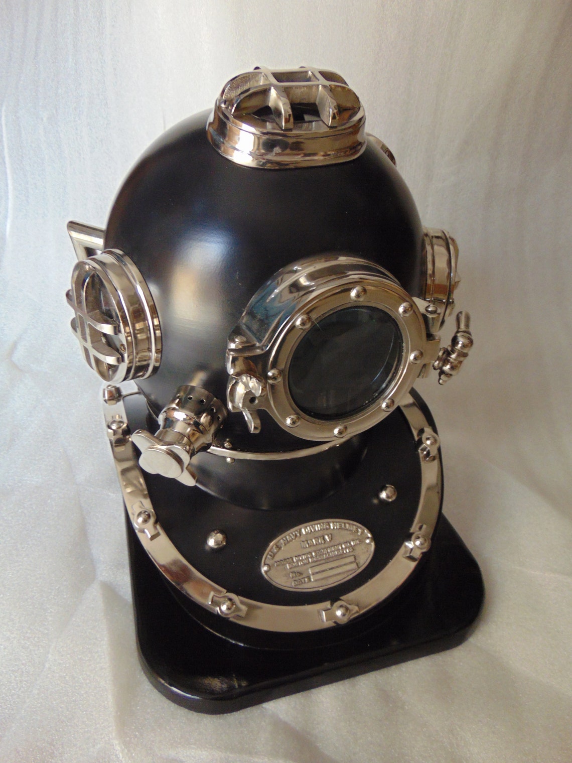 Nautical Diving Helmet Nautical Black and Silver Finish Home Etsy
