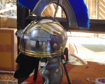 Medieval Roman Re-enactment Centurion Helmet - Costume Play Battle Armour Helmet -  Roman Armour Helmet - Vintage Roman cosplay helmet