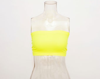 pale yellow tube top