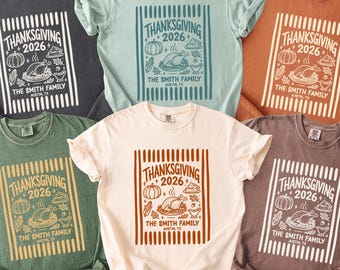 Custom Family Thanksgiving Shirts, Personalized Matching Thanksgiving T-Shirt, Fall Family Reunion Tee, Group Thanksgiving Shirt