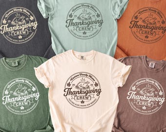 Custom Comfort Colors Thanksgiving Family Shirts, Matching Family Thanksgiving T-Shirts, Thanksgiving Crew 2026 Tee,Thanksgiving Group Shirt