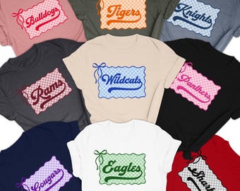 Custom School Spirit Shirts, Retro School Mascot Shirt, Personalized Football Season Shirt, Game Day Tee, School Spirit Wear