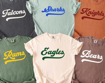 Custom School Spirit Shirts, Personalized School Mascot T-Shirt, Football Season Shirt, Game Day Shirt Comfort Colors, Back to School Shirt