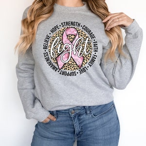 Fighter Breast Cancer Sweatshirt Family Cancer Sweatshirt Cancer Support Sweater Breast Cancer Sweatshirt Pink Ribbon Faith Hope Sweatshirt