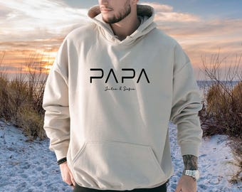 Custom Papa Hoodie with kids Name, Custom Dada Sweatshirt, Father's Day Gifts, Kid names Gift for Papa, Cool Dad Sweatshirt, New Father Gift