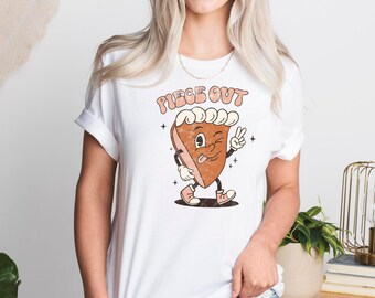 Piece Out Shirt Retro Pumpkin Pie Shirt, Retro Thanksgiving Shirt, Pie Pieces Tee Fall Tshirt Women, Cute Thanksgiving Shirt Fall Crewneck