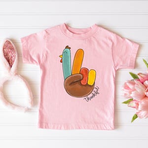Kids Thanksgiving Shirt, Toddler Thanksgiving Shirt, Thankful Shirt, Girls Boys Turkey Shirt, Toddler Fall Shirts, Matching Family Shirts image 2