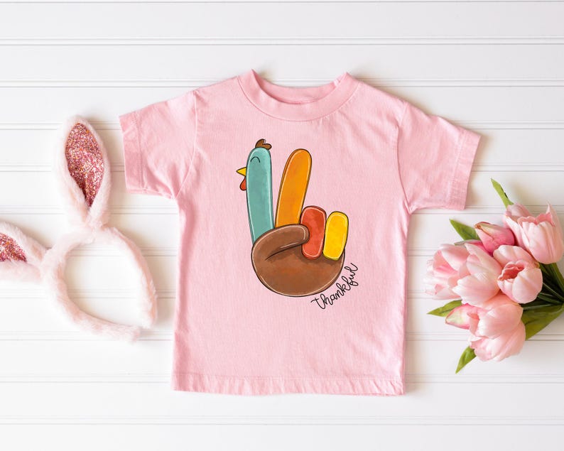 Kids Thanksgiving Shirt, Toddler Thanksgiving Shirt, Thankful Shirt, Girls Boys Turkey Shirt, Toddler Fall Shirts, Matching Family Shirts image 2