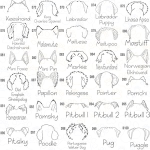 a drawing of different types of dogs