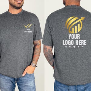 Custom Logo Shirt, Your Business Logo or Brand Logo Shirt, Front and Back Logo, Your Design Here Shirt, Team Logo Shirt, Emblems Logo Shirt