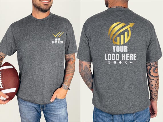 Custom Logo Shirt, Your Business Logo or Brand Logo Shirt, Front and Back Logo, Your Design Here Shirt, Team Logo Shirt, Emblems Logo Shirt