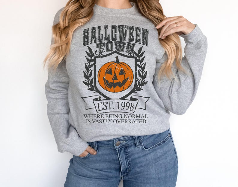 Halloweentown Sweatshirt Halloween Town Sweatshirt Halloweentown University Halloween Town University Est 1998 Halloween retro Crewneck image 3
