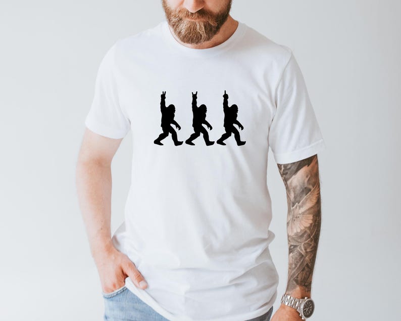 Bigfoot Middle Finger Shirt, Sasquatch Shirt, Funny Bigfoot Shirt, Big foot Funny Shirt Men, Bigfoot Middle Finger Funny Tshirt,Bigfoot tees image 2