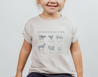 Old McDonald Had a Farm Kids Shirt, Retro Kids Shirt, Farm Animals Toddler Tshirt, Animal Lover Kids Shirt, Farm Life Shirt, Baby Boy Gift