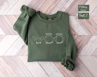 Personalized Dog Mama Sweatshirt with Pet Name, Custom Dog Mom Sweatshirt, Gift for Pet Lovers, Dog Owner Gift, Personalized Dog Ear Sweater