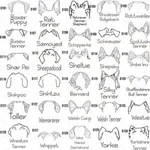 a drawing of different types of dogs